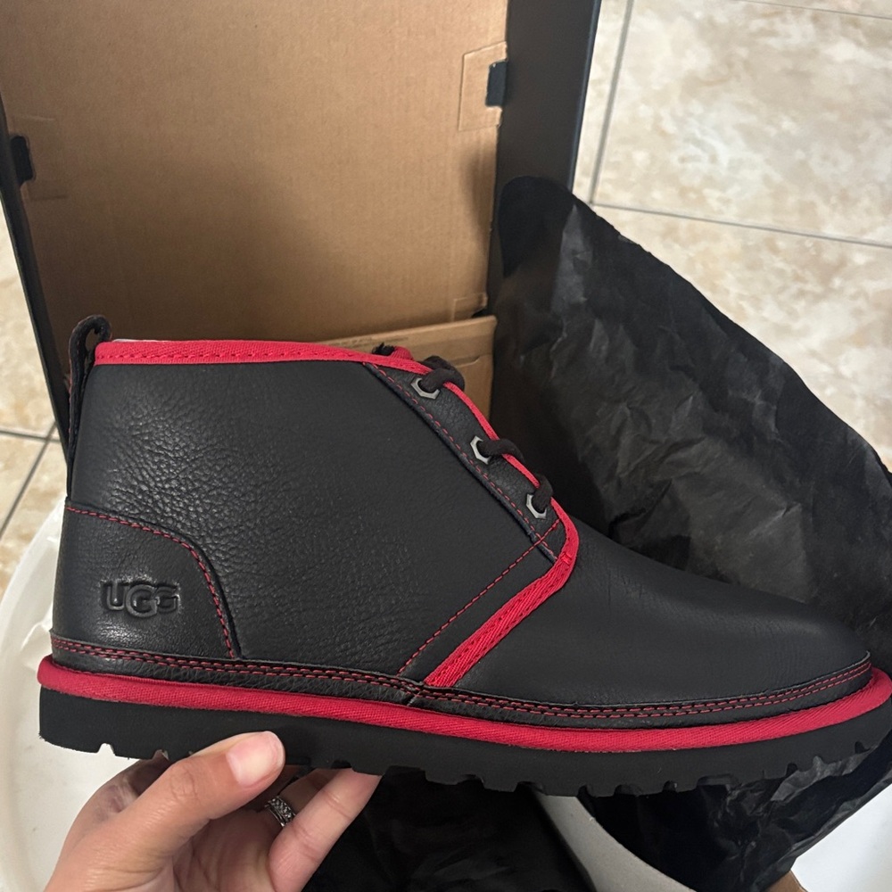 UGG Neumel Boots - Black with Red Trim